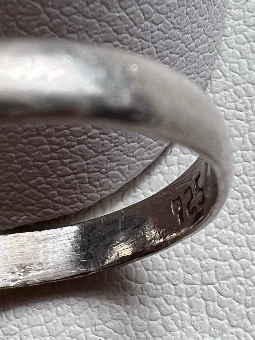 Vintage 925 Sterling Silver Foil Opal Art Glass Modernist Ring Size 7.75 - Picture 5 of 8
